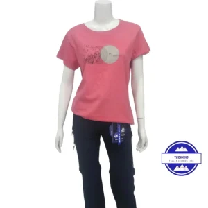 Camiseta trekking algodón mujer-Sand