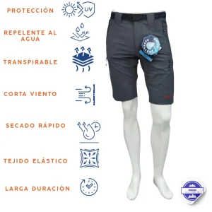 Bermuda montaña elástica talla grande hombre