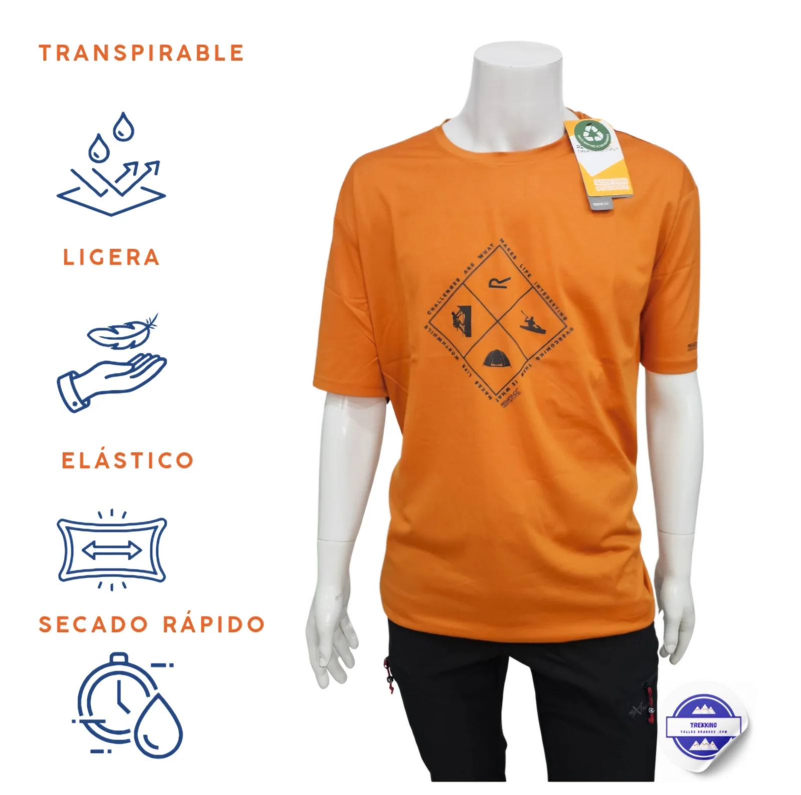Camiseta Técnica serigrafía de Tallas Grandes Regatta - Imagen 5