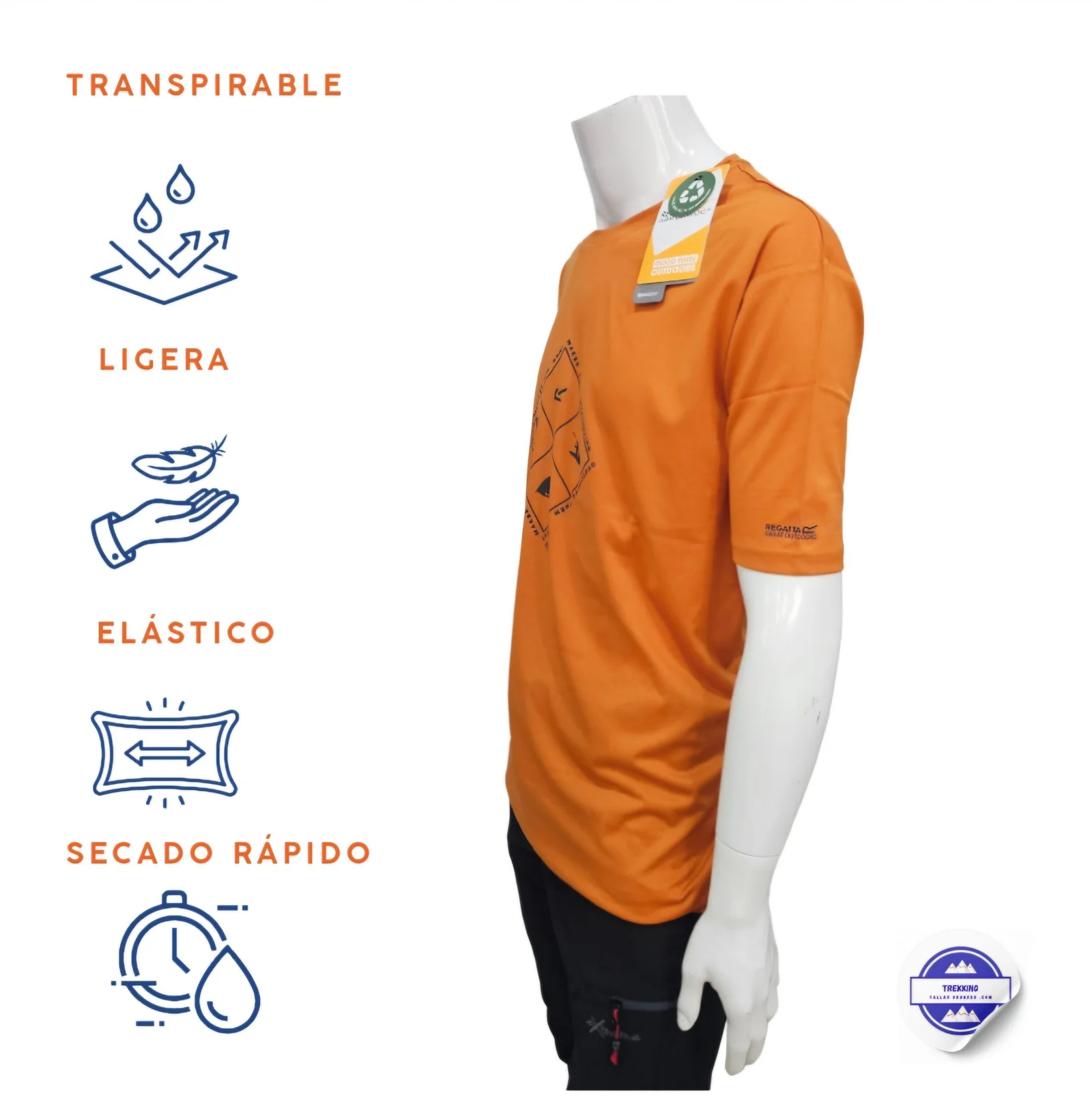 Camiseta Técnica serigrafía de Tallas Grandes Regatta - Imagen 6