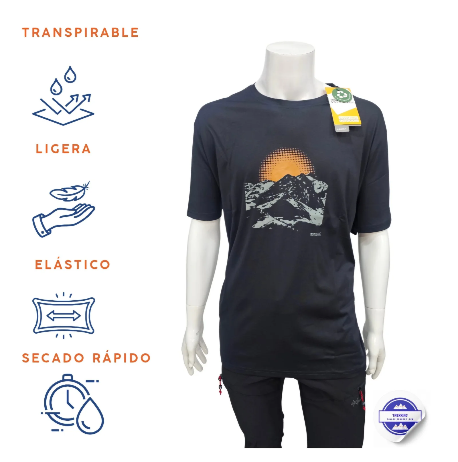 Camiseta Técnica serigrafía de Tallas Grandes Regatta - Imagen 4