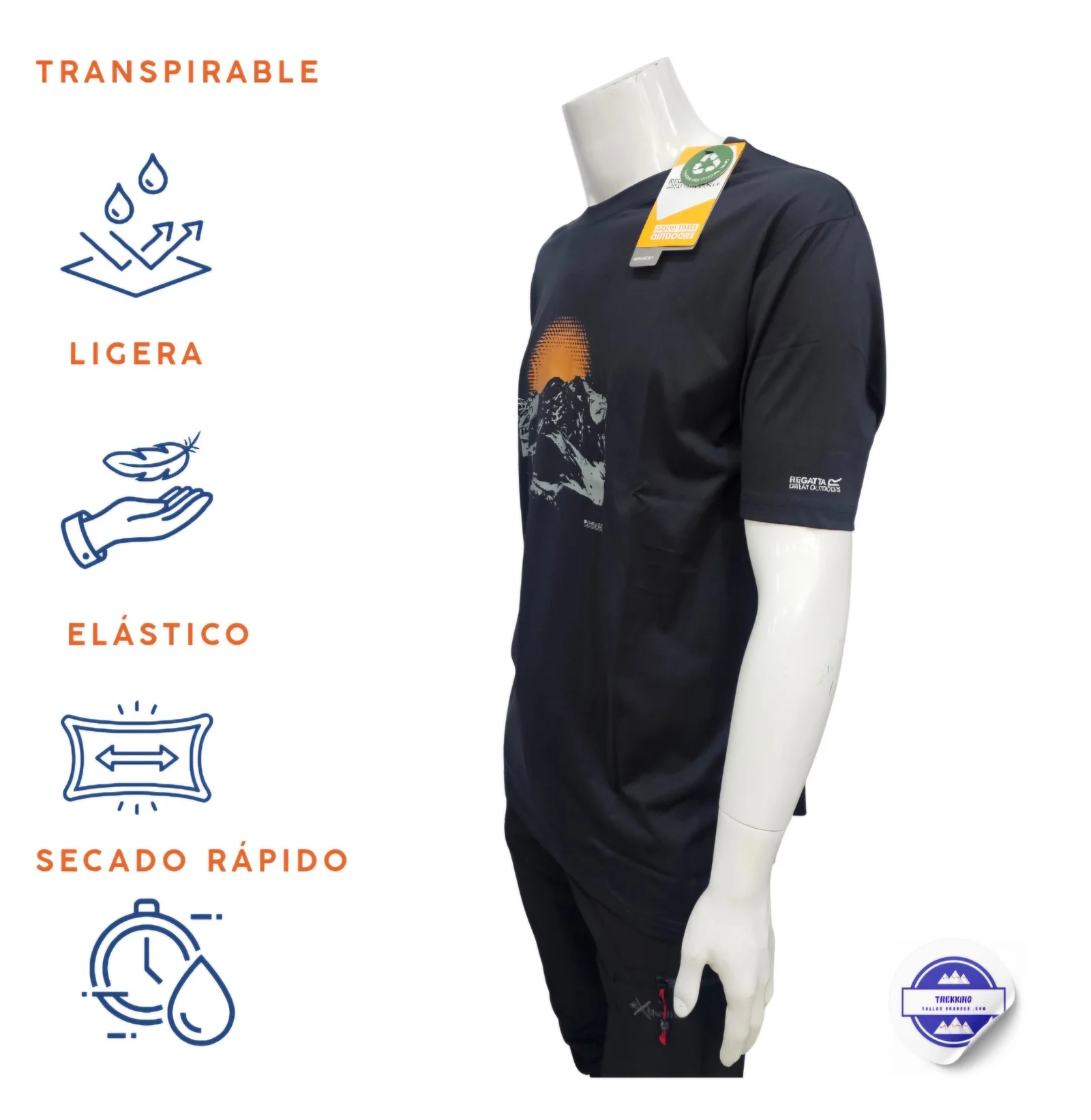 Camiseta Técnica serigrafía de Tallas Grandes Regatta - Imagen 7
